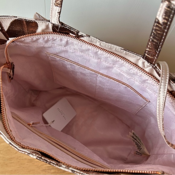 Ted Baker London Caiya Pink Splendour Jacquard Knot Shopper OS Rose Gold Tote - Picture 6 of 9